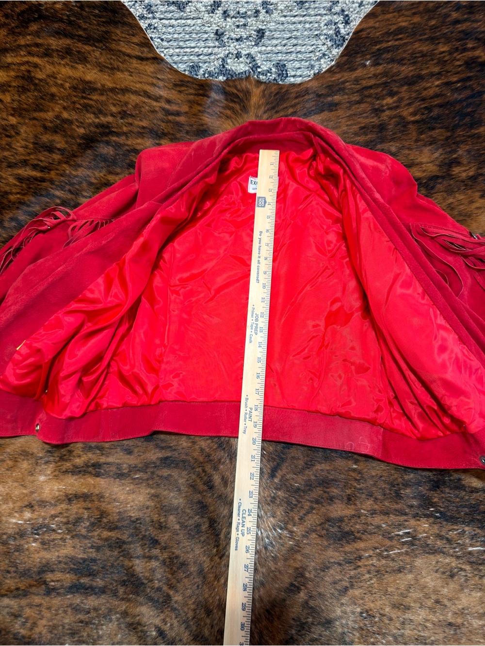Rare Vintage Excellent Stylists NYC Fringe Red Suede Jacket Western  Boho-Size M - Picture 5 of 14